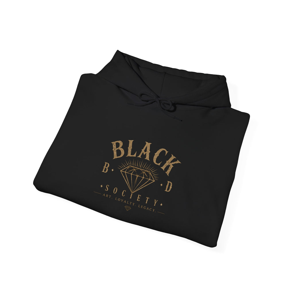 Black Diamond Society Hoodie — Vintage Crowned Skull Graphic Pullover