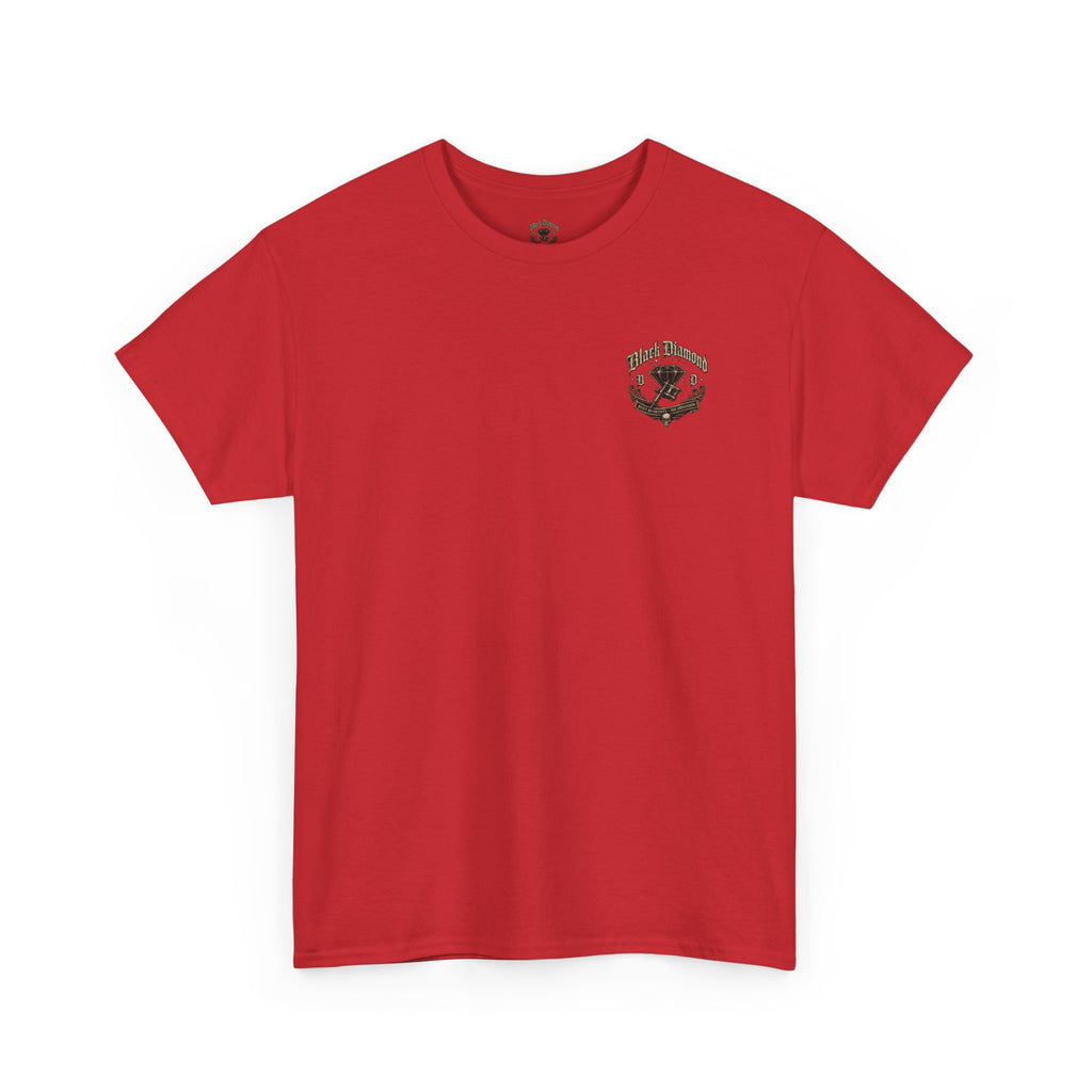 Vintage Black Diamond Graphic Tee — Skull & Gem Tattoo-Inspired Back Print