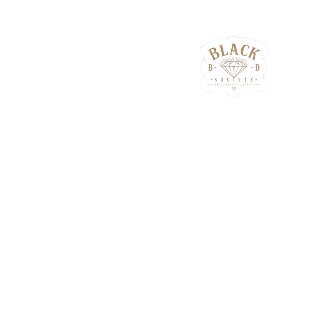 Black Diamond Society Kiss‑Cut Sticker — Small Vintage Logo Decal for Laptops & Water Bottles