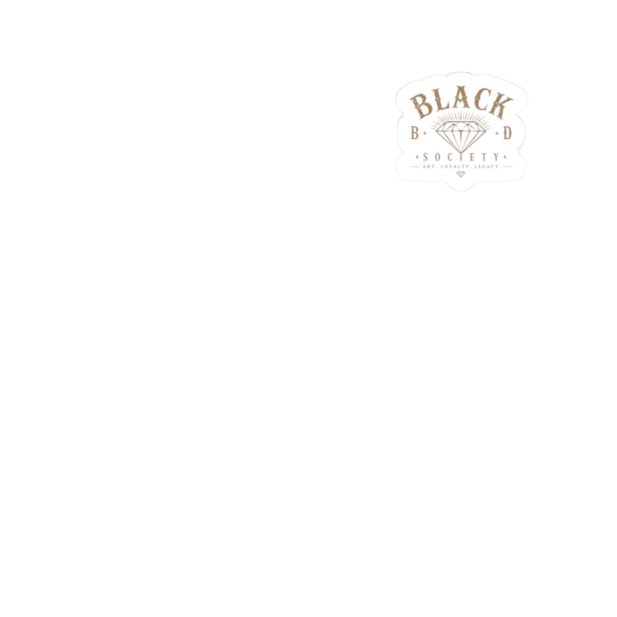 Black Diamond Society Kiss‑Cut Sticker — Small Vintage Logo Decal for Laptops & Water Bottles