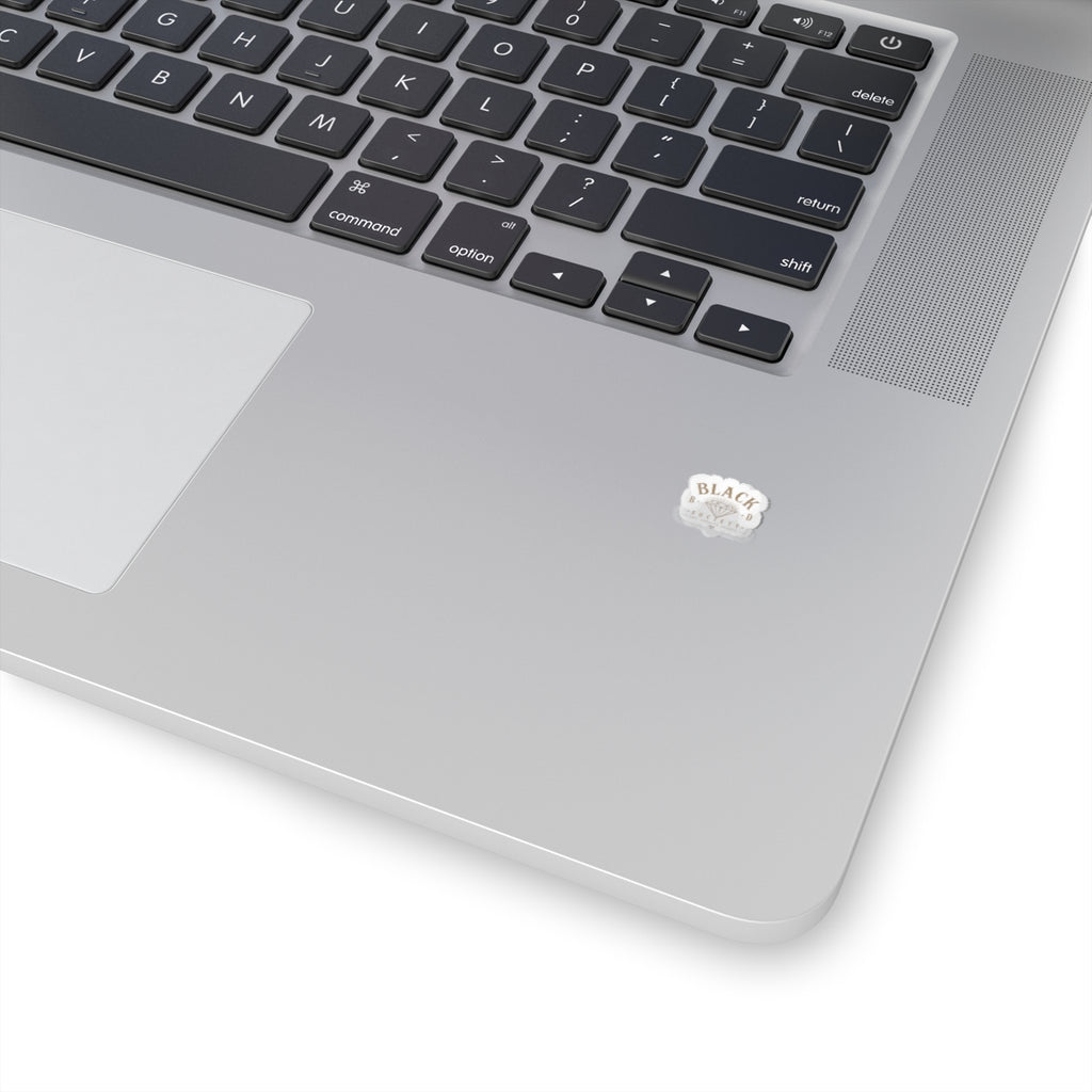 Black Diamond Society Kiss‑Cut Sticker — Small Vintage Logo Decal for Laptops & Water Bottles