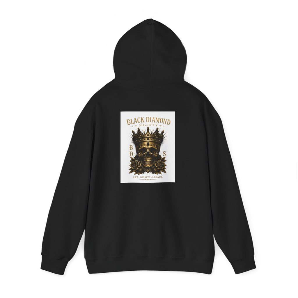 Black Diamond Society Hoodie — Vintage Crowned Skull Graphic Pullover