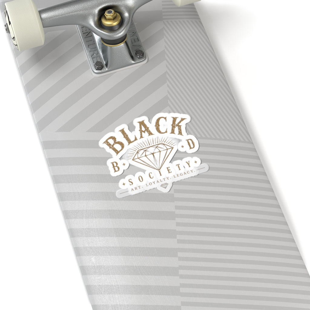 Black Diamond Society Kiss-Cut Sticker — Vintage Diamond Logo, Art & Loyalty Decal
