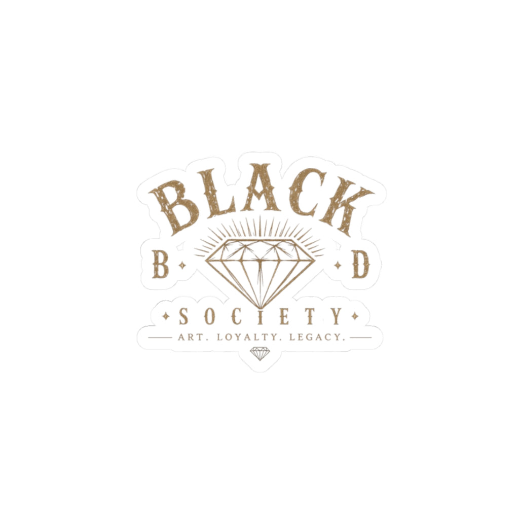 Black Diamond Society Kiss-Cut Sticker — Vintage Diamond Logo, Art & Loyalty Decal
