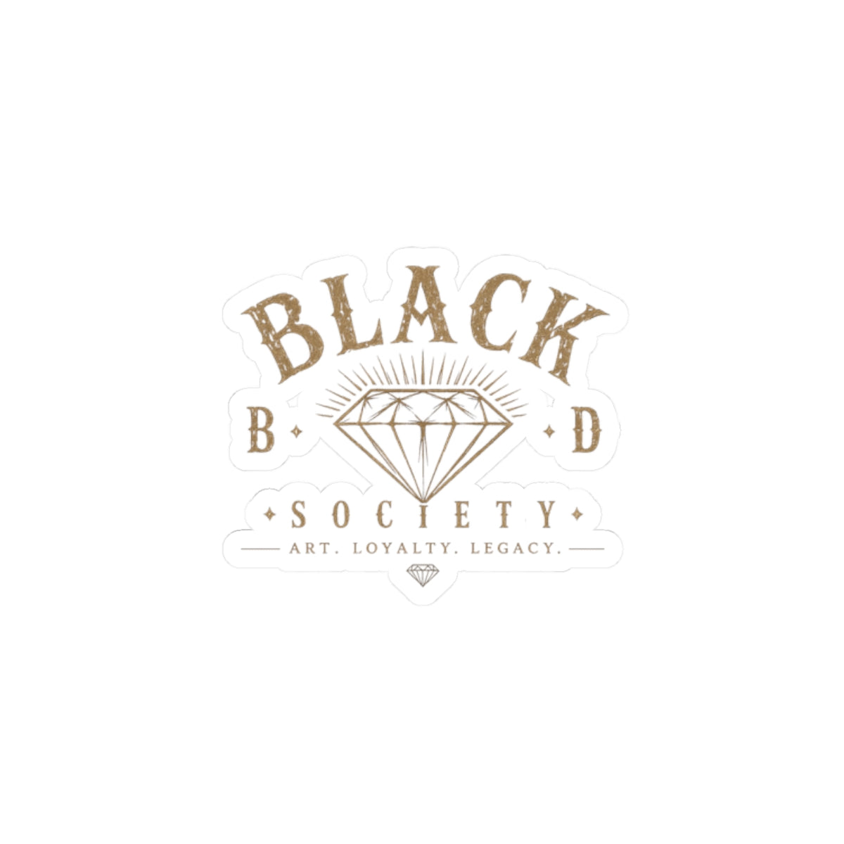Black Diamond Society Kiss-Cut Sticker — Vintage Diamond Logo, Art & Loyalty Decal