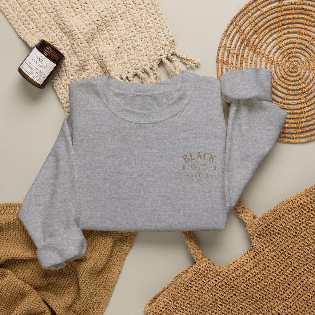 Minimal 'Black Diamond' Crewneck Sweatshirt – Subtle Chest Logo