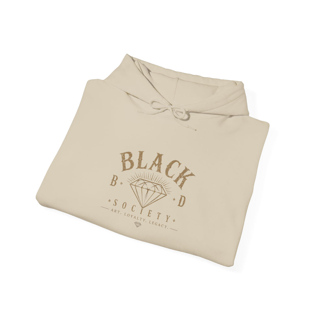 Hoodie — "Black Bird Etiquette" Vintage Diamond Logo Pullover