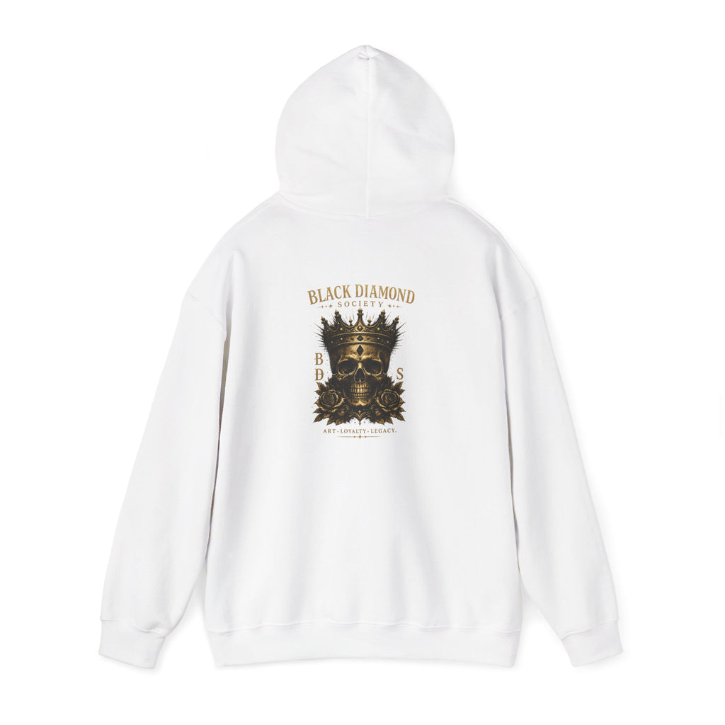 Black Diamond Society Hoodie — Vintage Crowned Skull Graphic Pullover