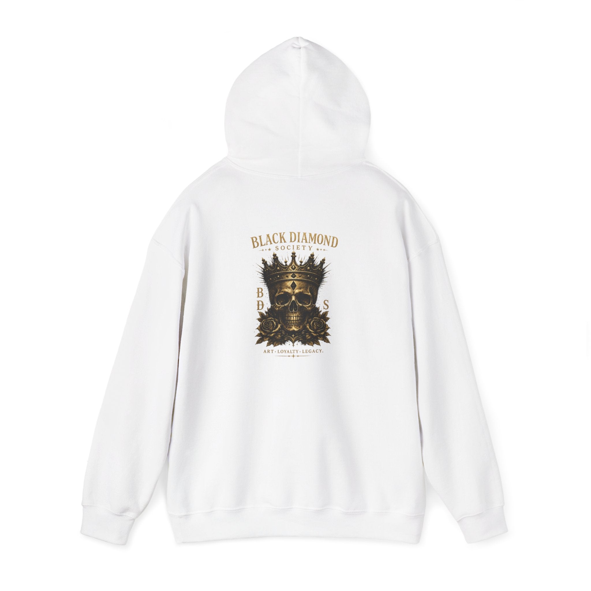 Black Diamond Society Hoodie — Vintage Crowned Skull Graphic Pullover