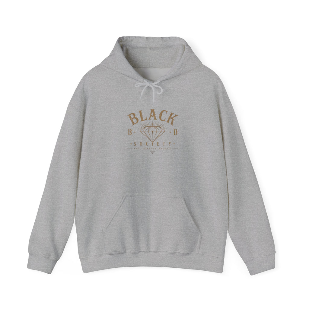 Black Diamond Society Hoodie — Vintage Crowned Skull Graphic Pullover