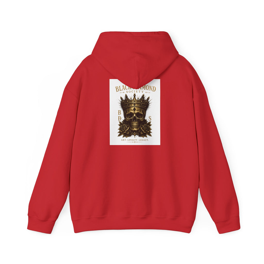 Black Diamond Society Hoodie — Vintage Crowned Skull Graphic Pullover