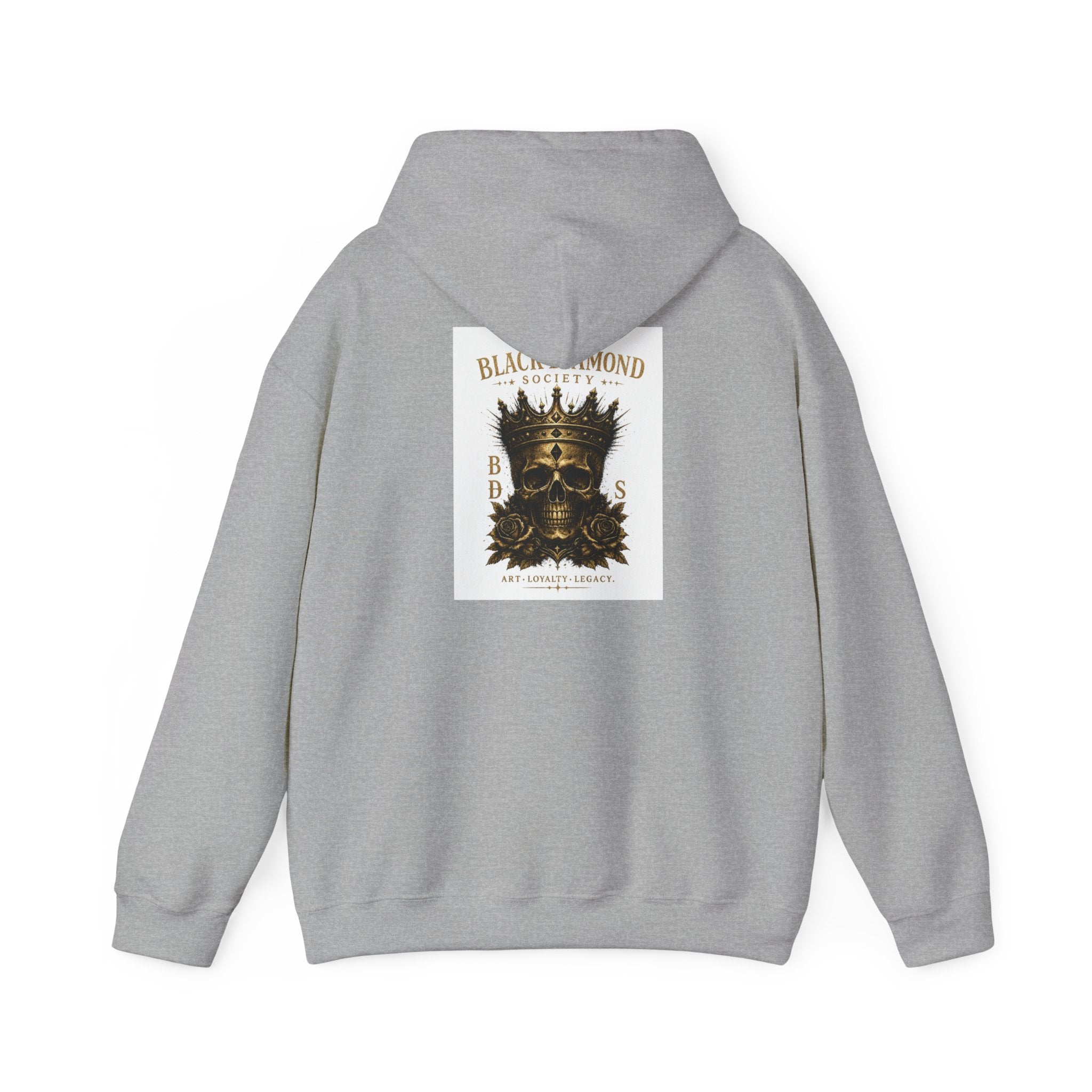 Black Diamond Society Hoodie — Vintage Crowned Skull Graphic Pullover