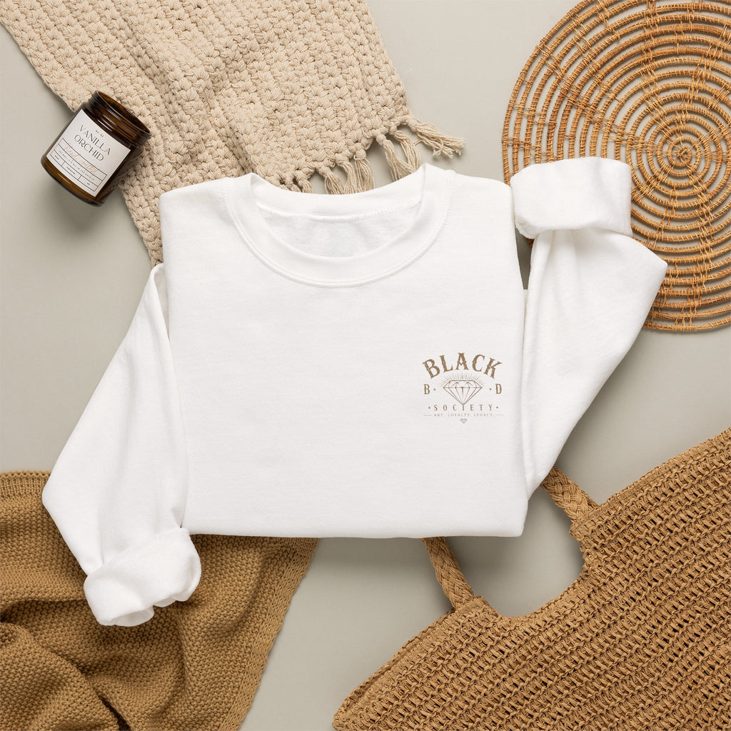Minimal 'Black Diamond' Crewneck Sweatshirt – Subtle Chest Logo