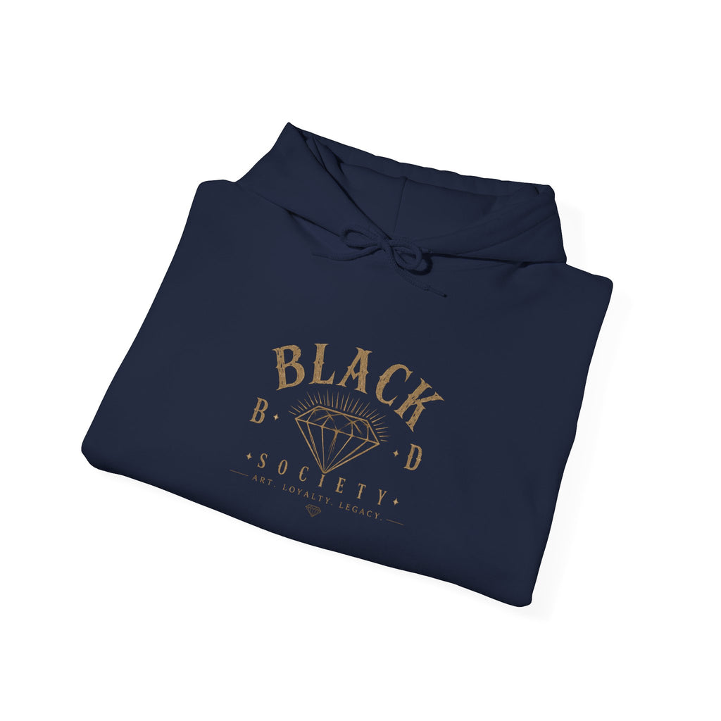 Hoodie — "Black Bird Etiquette" Vintage Diamond Logo Pullover