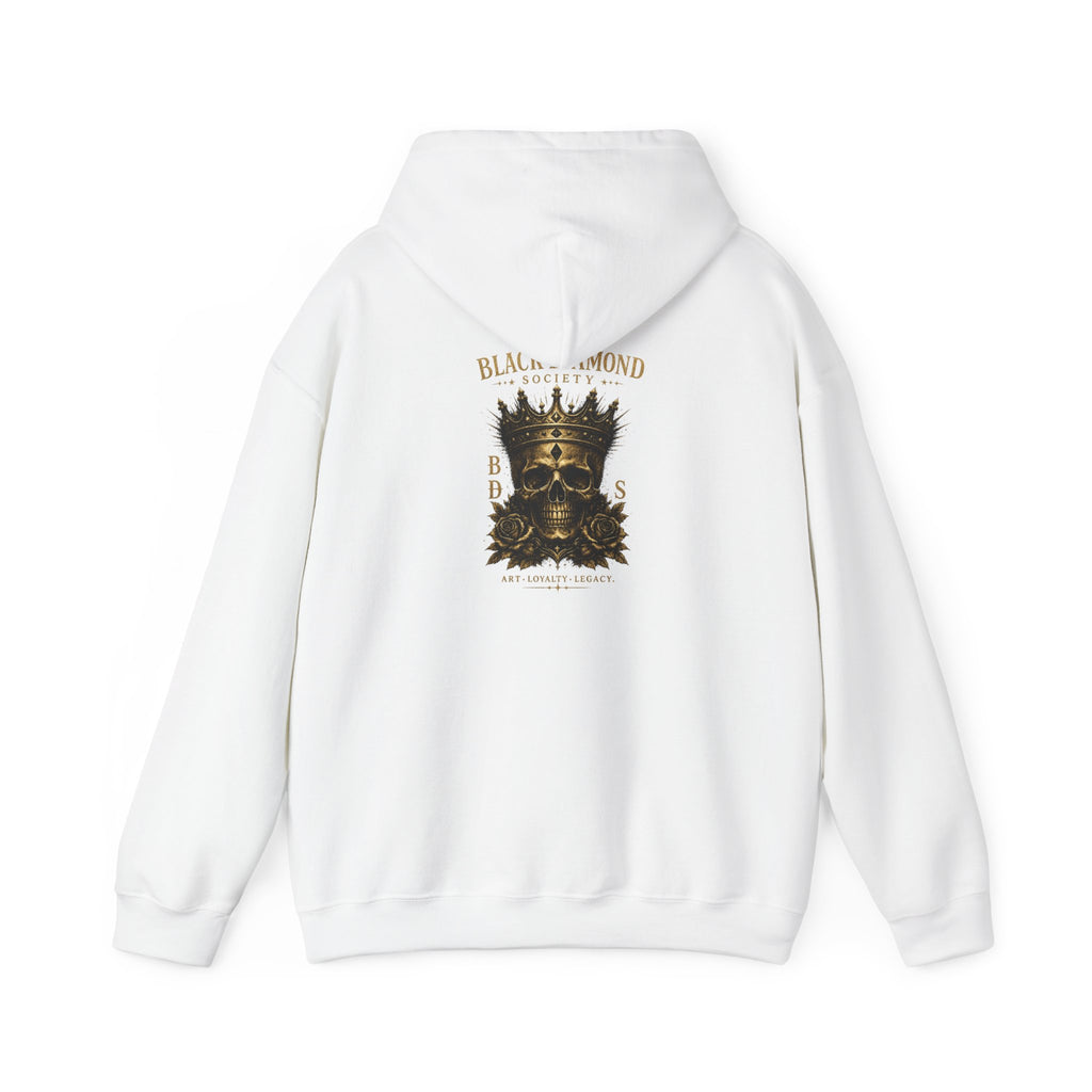 Black Diamond Society Hoodie — Vintage Crowned Skull Graphic Pullover