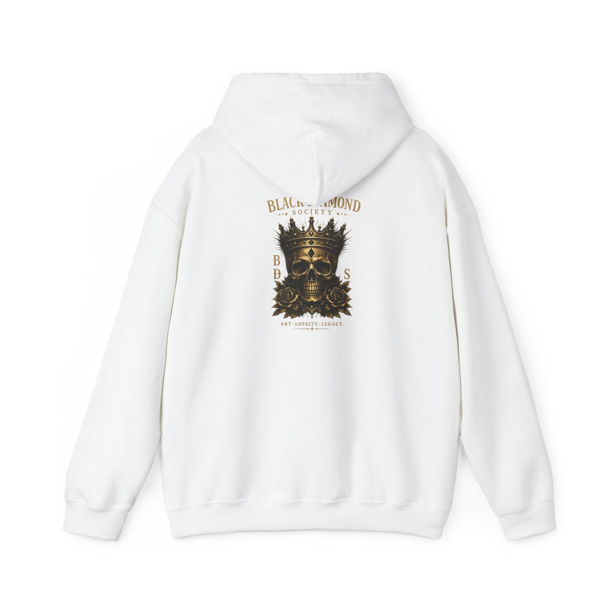 Black Diamond Society Hoodie — Vintage Crowned Skull Graphic Pullover