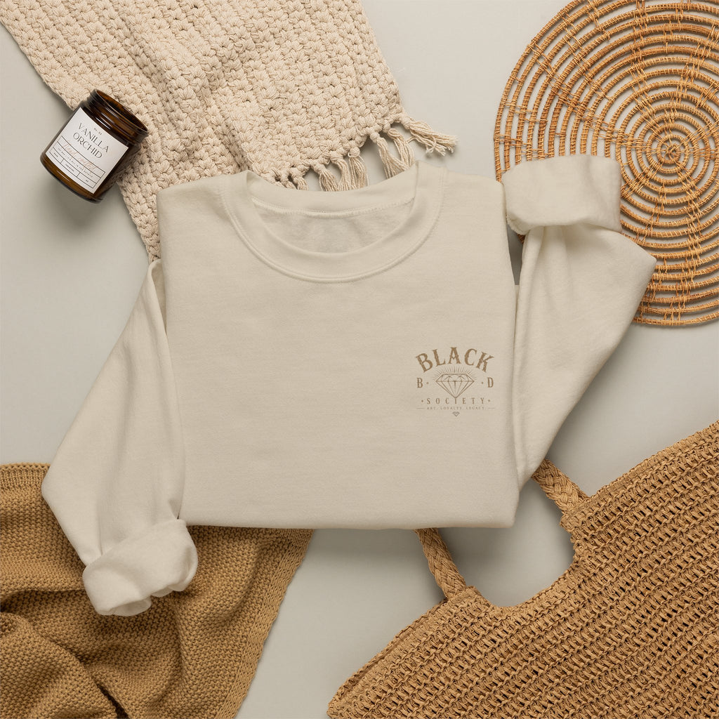 Minimal 'Black Diamond' Crewneck Sweatshirt – Subtle Chest Logo