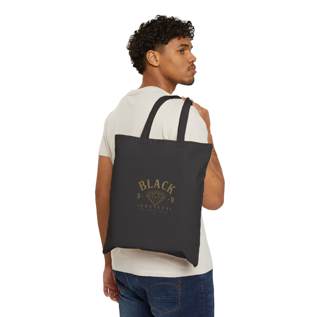 Tote Bag — 'Black B•D Society' Vintage Diamond Logo Canvas Tote
