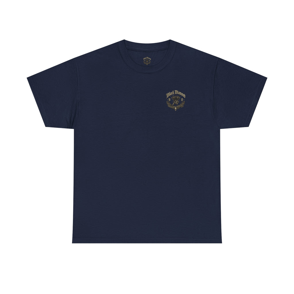 Vintage Black Diamond Graphic Tee — Skull & Gem Tattoo-Inspired Back Print