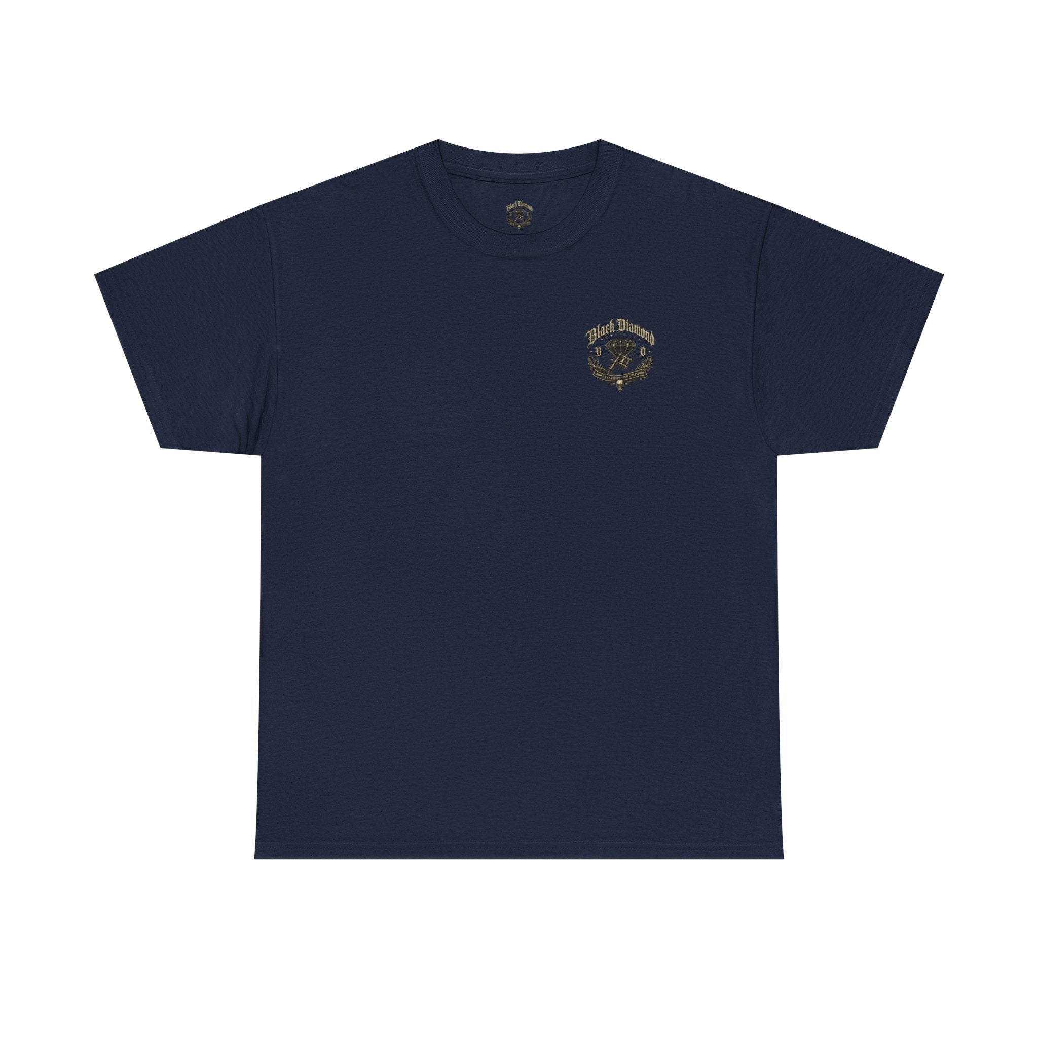 Vintage Black Diamond Graphic Tee — Skull & Gem Tattoo-Inspired Back Print