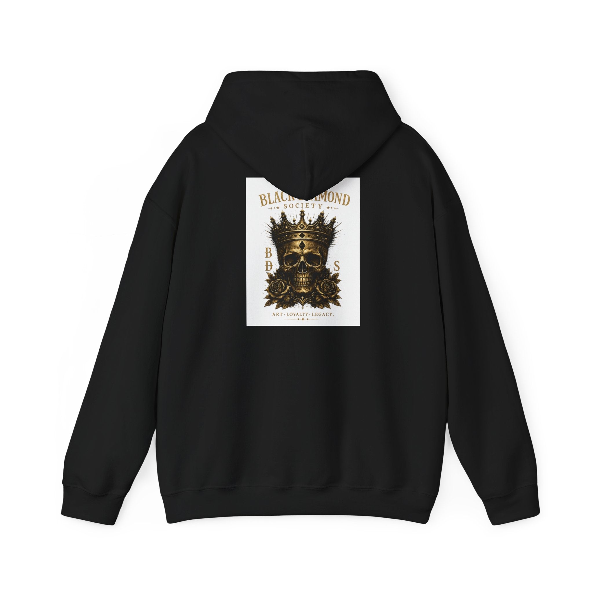 Black Diamond Society Hoodie — Vintage Crowned Skull Graphic Pullover