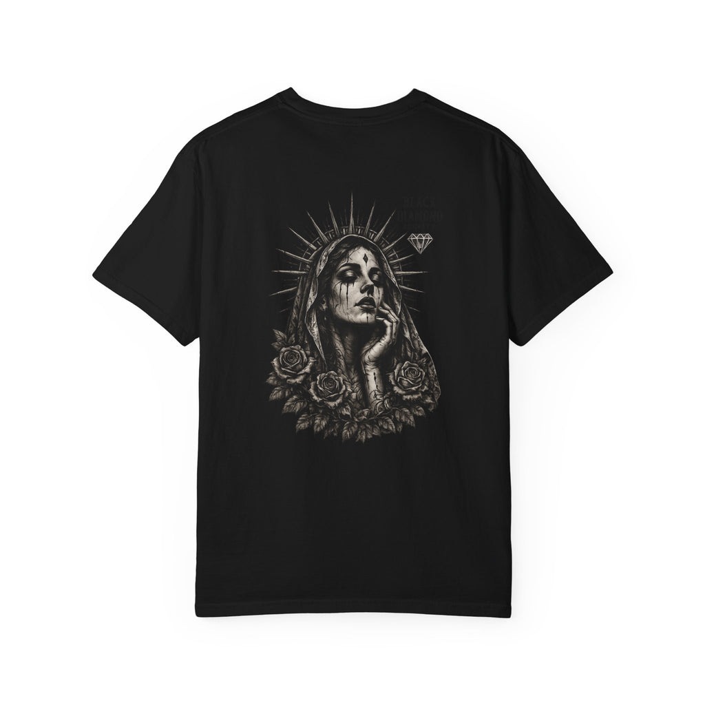 Skull Madonna T-Shirt — 'Black Diamond' Gothic Graphic Tee