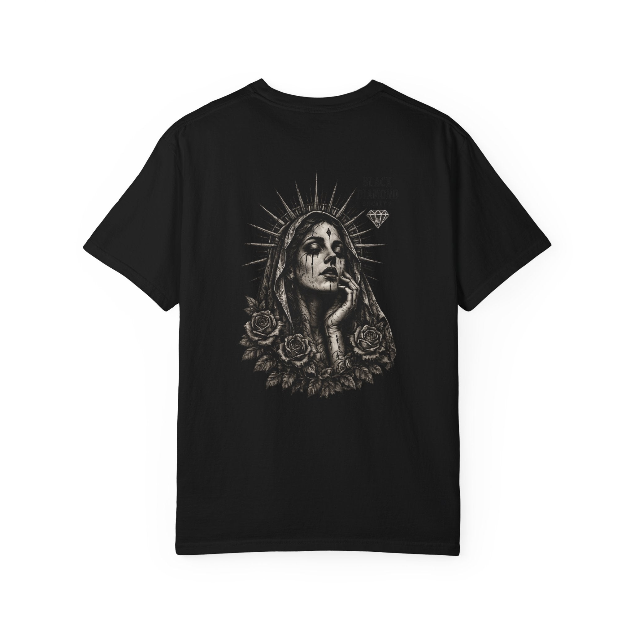 Skull Madonna T-Shirt — 'Black Diamond' Gothic Graphic Tee