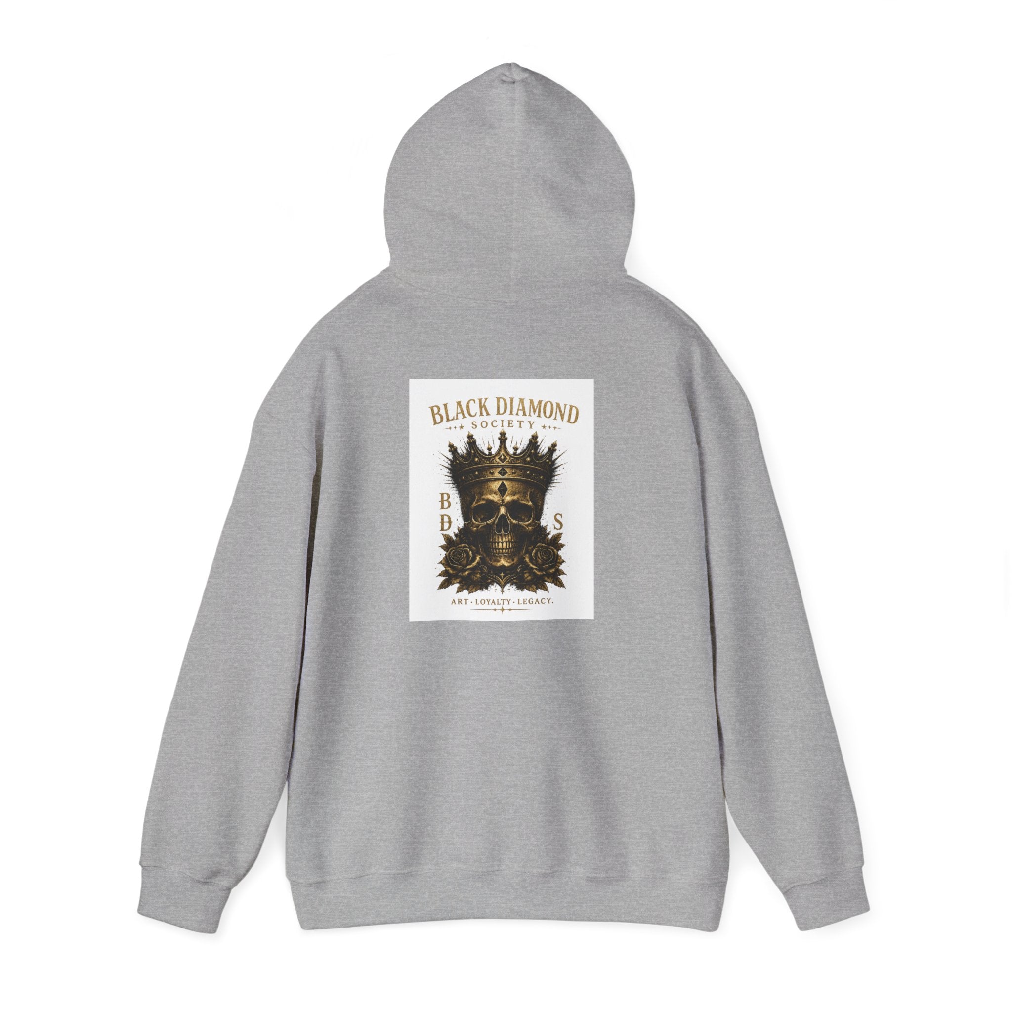 Black Diamond Society Hoodie — Vintage Crowned Skull Graphic Pullover